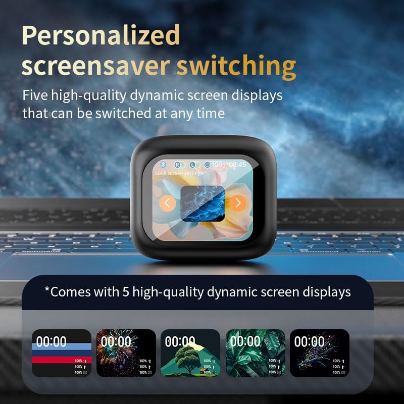 Personalized dynamic screensaver display for wireless earbuds
