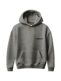 ESSENTIALS 2022 fleece classic hoodie in dark oatmeal colorway, front view, oversized fit