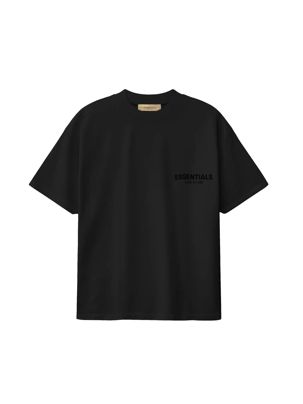 ESSENTIALS 2022 Stretch Limo short sleeve tee in black, oversized fit cotton t-shirt front view