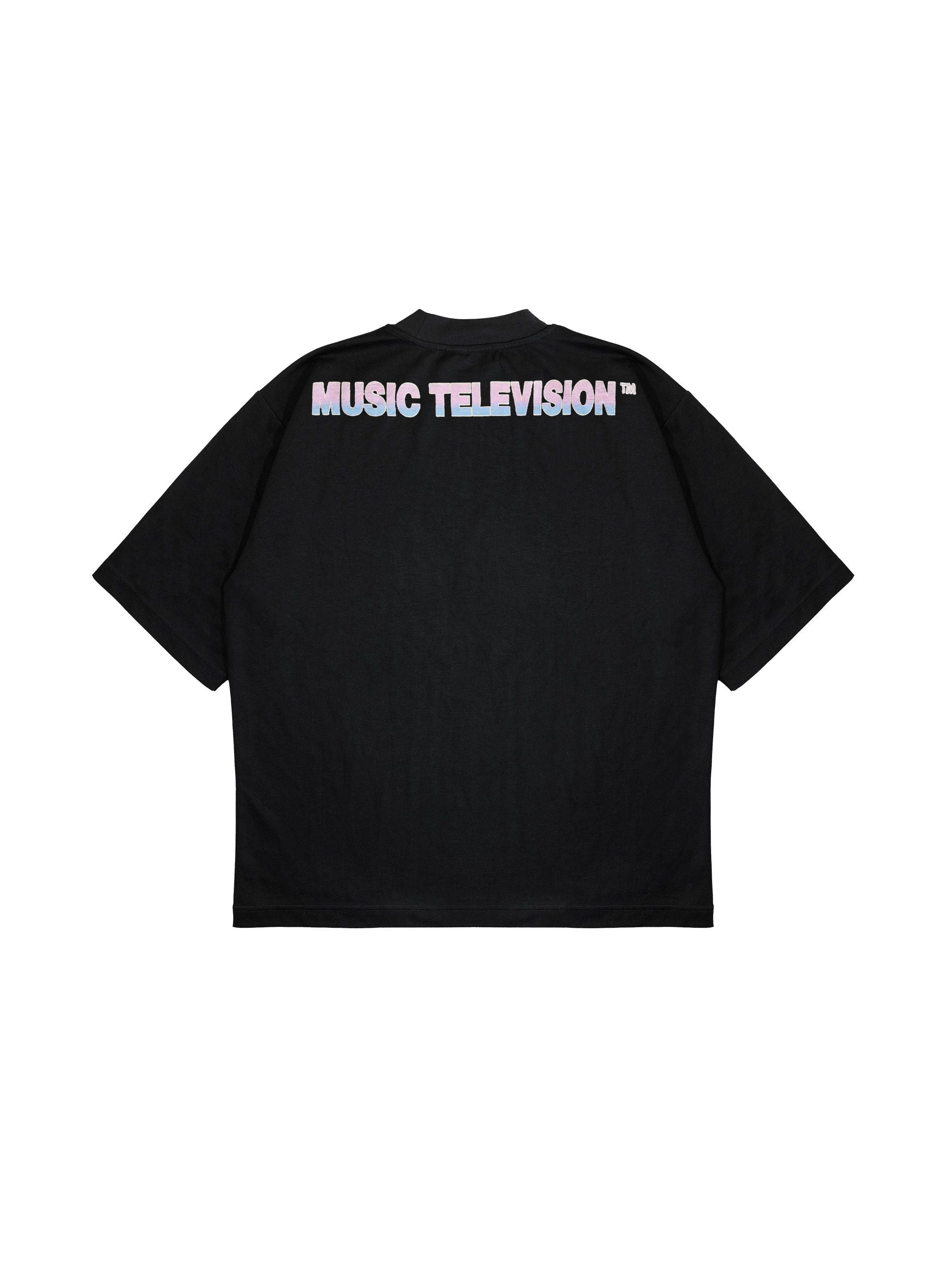 MTV Desert Crop Tee flat lay back with Music Television print